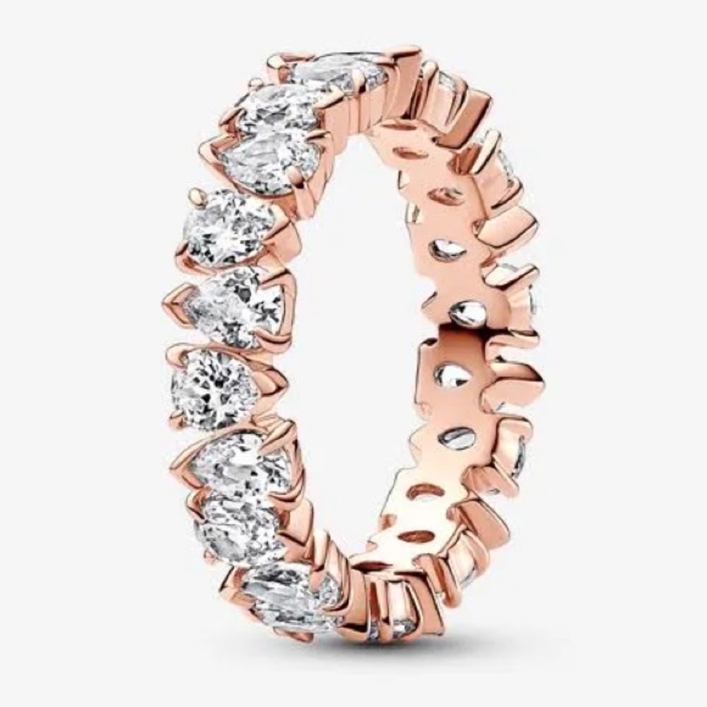 Pandora Rose Gold and Silver Sparkling Ring